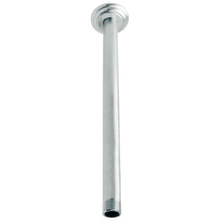 Westbrass 1/2" IPS x 12" Round Projection Rainfall Ceiling Mount Shower Arm with Flange, Polished Nickel D3612A-05